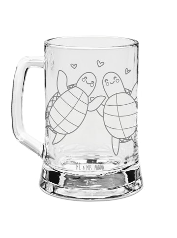 Mr. & Mrs. Panda Bierkrug Schildkröten Paar ohne Spruch in Transparent