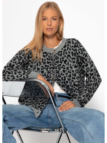 SASSYCLASSY Gestreifter Cardigan mit Außennähten in Dunkelbraun