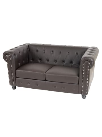 MCW Luxus 2er Sofa Chesterfield Edinburgh, Runde Füße, braun