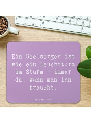 Mr. & Mrs. Panda Mauspad Spruch Seelsorger Leuchtturm mit Spruch in Lavendeltraum