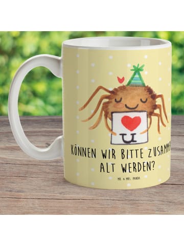 Mr. & Mrs. Panda Kindertasse Spinne Agathe Brief mit Spruch in Gelb Pastell