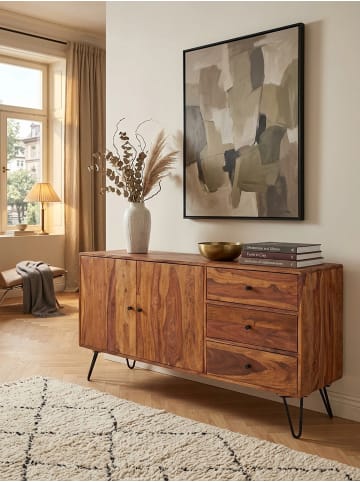 KADIMA DESIGN Sideboard Highboard | Sheesham, 145x75x40cm, 3+2 Türen, Massiv