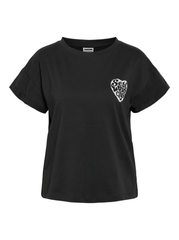 Noisy may Design T-Shirt mit Herz-Print und Schriftzug Local Love Club in Schwarz
