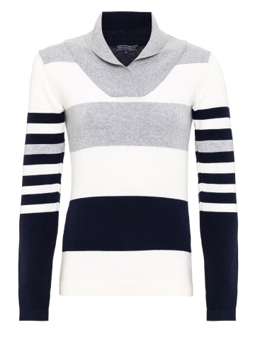 Felix Hardy Schal Kragen Gestreifter Pullover in Grau