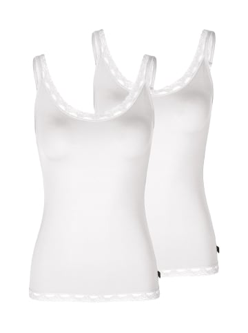 Like It 2er Pack Damen Trägertop in weiss