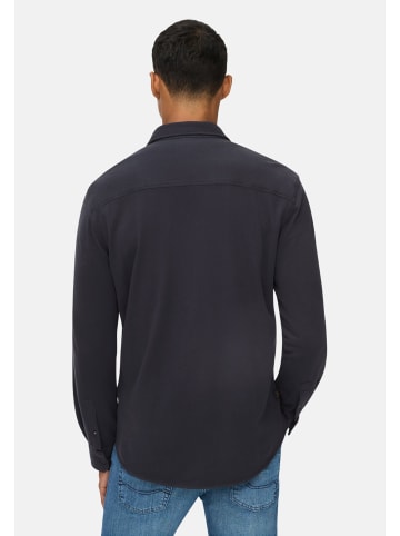 Camel Active Langarm Hemd aus Baumwolljersey in Dunkelblau