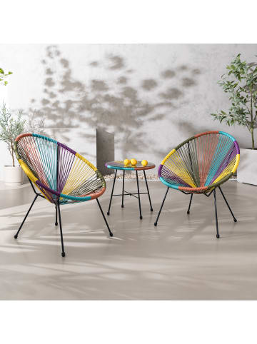 home24 Sitzgruppe Copacabana 3-teilig in Multicolor