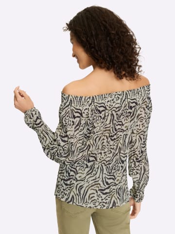 Heine Druckbluse in sand-braun-bedruckt
