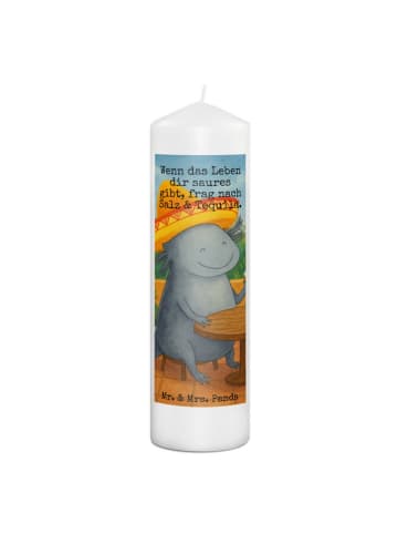 Mr. & Mrs. Panda Trauerkerze Axolotl Tequila Design mit Spruch in Weiß