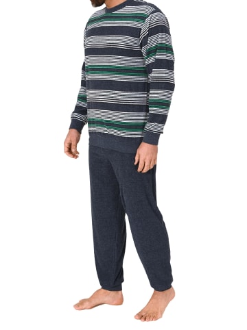 NORMANN Frottee Schlafanzug langarm Bündchen - 81474 in grün