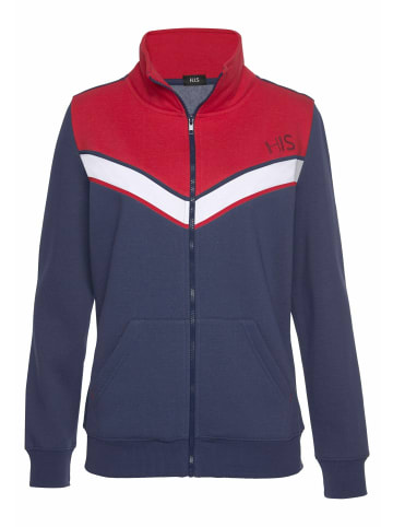 H.I.S Sweatjacke in navy-marine-rot