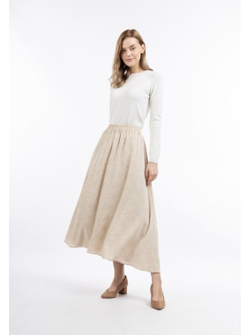 DreiMaster Damen Maxirock in Hellbeige Weiss