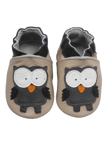 Bemesu Baby Krabbelschuhe aus Leder, weiche Lauflernschuhe mit rutschfester Sohle 