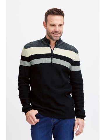 FQ1924 Strickjacke FQKyle stripe halfzip rib- knit in Dunkelblau