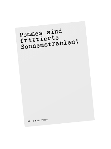 Mr. & Mrs. Panda Grußkarte Pommes sind frittierte Sonnenstrahlen... in Weiß