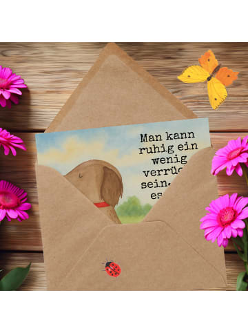 Mr. & Mrs. Panda Einladungskarte Hund Blume Design mit Spruch in Weiß
