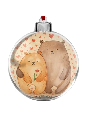 Mr. & Mrs. Panda Weihnachtsbaumkugel Bären Liebe Design ohne Spruch in Weiß