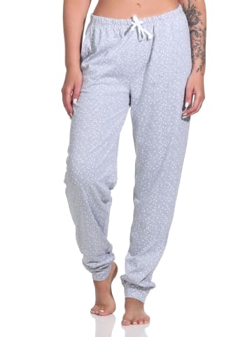 NORMANN Schlafanzug Hose lang Mix & Match TupfenPunkte - 76924 in Grau