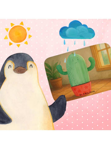 Mr. & Mrs. Panda Badezimmerteppich Kaktus Wut Design ohne Spruch in Weiß