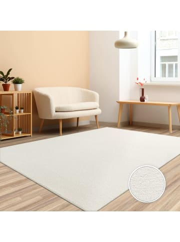 KADIMA DESIGN Waschbarer Teppich waschmaschinenwaschbar Unifarben Küche, Flur in Creme