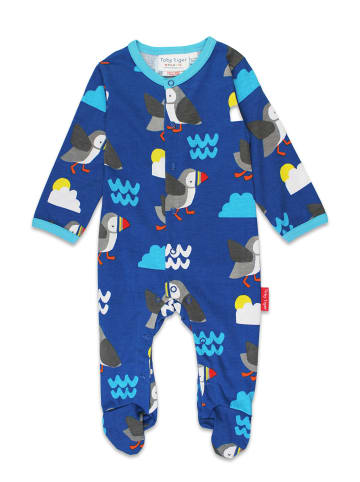 Toby Tiger Schlafanzug mit Papageientaucher Print in blau