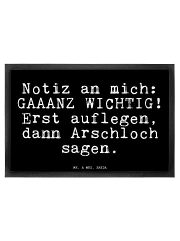 Mr. & Mrs. Panda Fußmatte Notiz an mich: GAAANZ... mit Spruch in Schwarz