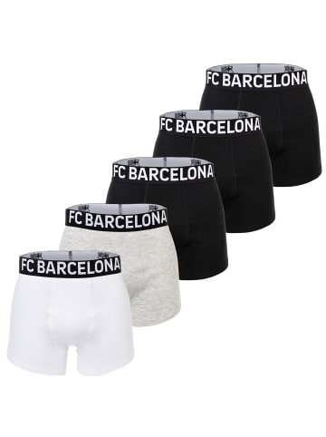 FC Barcelona Boxershort 5er Pack in Schwarz/Grau/Weiß