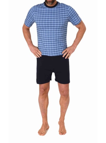 NORMANN Pflegeoverall kurzarm EteileSchlafanzug Reissverschluss - 77806 in blau