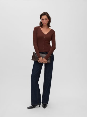 Vero Moda V-Ausschnitt Cardigan mit Knopfleiste in Potting Soil