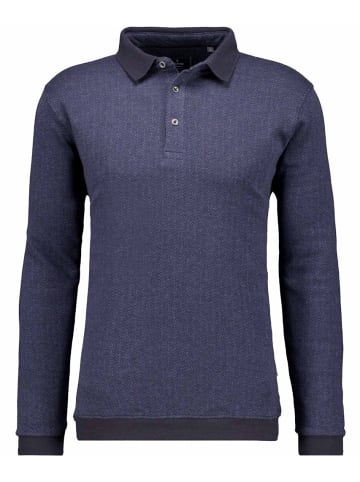 Ragman Polo-Sweatshirt Fischgrat in Blau