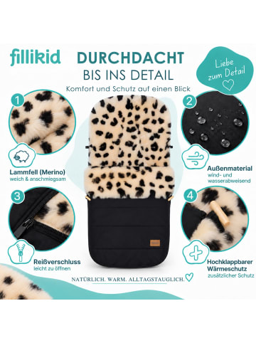 fillikid Winterfußsack Bernina Lammfell Exklusiv in Leo Schwarz