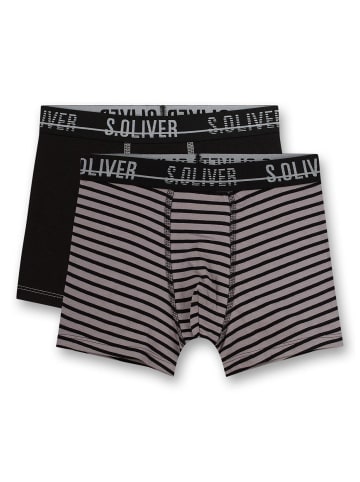 S. Oliver Boxershort 2er Pack in Schwarz/Grau