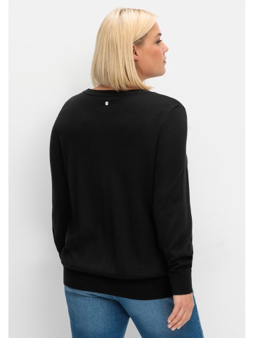 sheego Strickpullover in schwarz