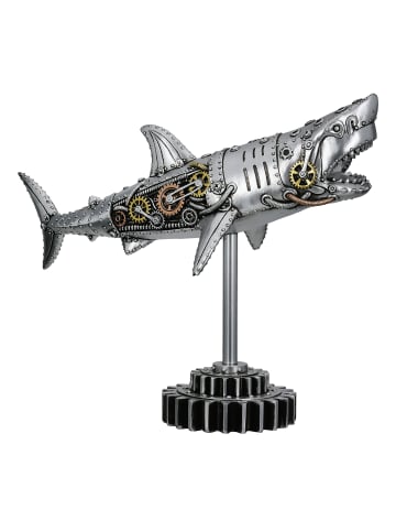 GILDE Figur Steampunk Shark silberfarben - (H) 29,5 cm