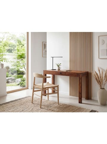 FineBuy Schreibtisch in Braun / Sheesham / 120x40x70