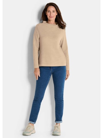 GOLDNER Kurzgröße:  Langarm Ottoman-Design, Turtleneck in beige