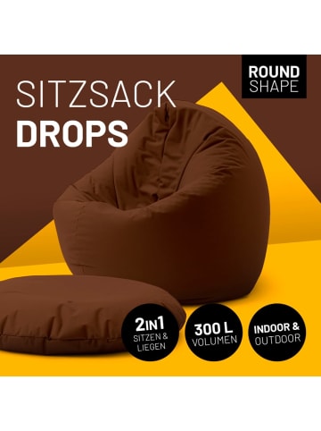 Lumaland Sitzsack 2-in-1-Sitzsack - 300l Füllung - 120 x 80 x 75 cm - Braun