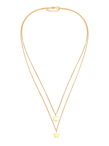 Elli Halskette 925 Sterling Silber Astro, Halbmond, Sterne, Stern in Gold