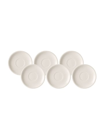 Villeroy & Boch 6er Set Café au Lait Untertassen Artesano Original in Weiß ø 17 cm in weiß