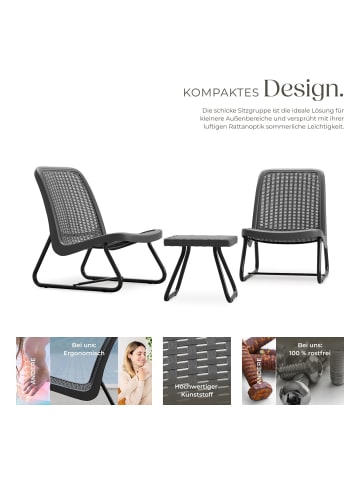 tectake Gartenlounge für 2 Personen, Belastbarkeit Stuhl 120 kg, Schraubfüße