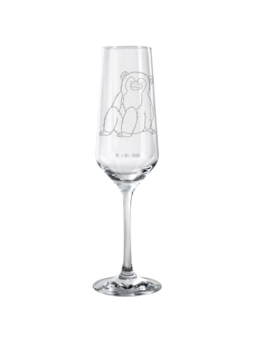 Mr. & Mrs. Panda Champagnerglas Affe ohne Spruch in Transparent