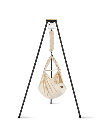 Schmusewolke Federwiege mit Tipi und Motor Bio Schafwolle Anthrazit Motor Weiß