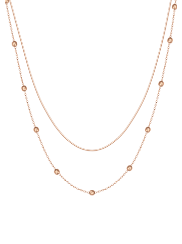 Hey Happiness Vergold. Halskette Kugelkette Edelstahl in Rosegold