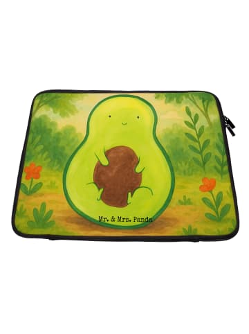 Mr. & Mrs. Panda Laptop Tasche Avocado Kern Design ohne Spruch in Weiß