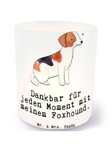 Mr. & Mrs. Panda Teelicht Glas Foxhound Moment mit Spruch in Transparent