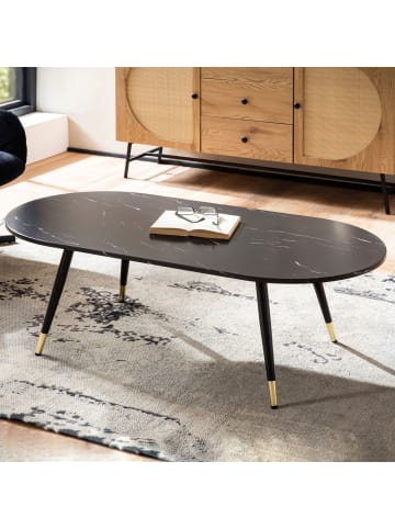 KADIMA DESIGN Couchtisch 120x60x41,5 cm mit Marmor Optik Modern, Design in Schwarz