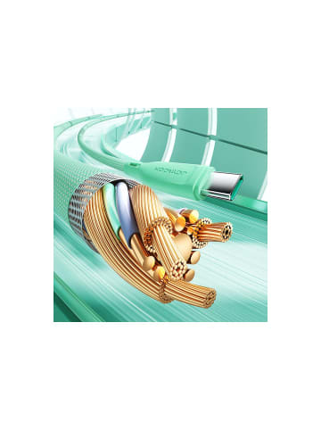 COFI 1453 Joyroom Multi-Color Series SA34-CC3 USB-C/USB-C-Kabel 60 W schnelle in Grün