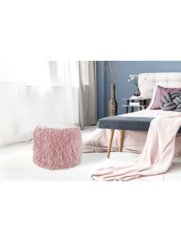 Kayoom Sitzkissen Fellpouf Bobtail in rosa - grau