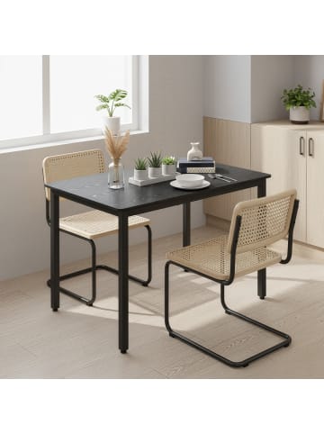 VASAGLE Esstisch Barnet in Schwarz - (B)110 x (H)77 x (T)70 cm