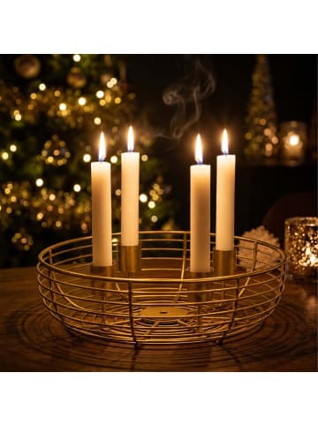 relaxdays Adventskranz in Gold - (H)6 x Ø 20,5 cm